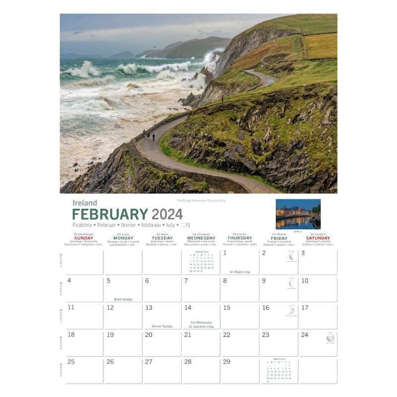 A4 Scenic Views of Ireland Calendar 2024 by Liam Blake